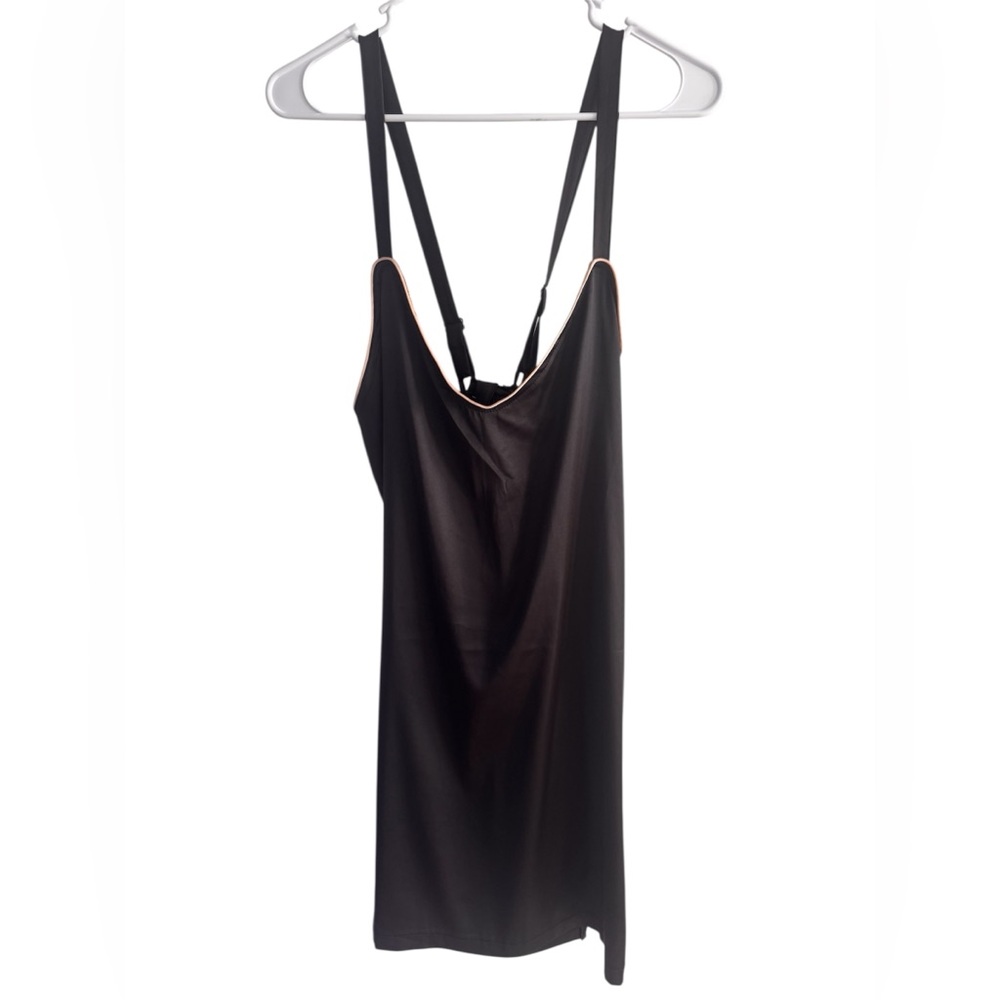 Sleek Black Chemise with Adjustable Straps